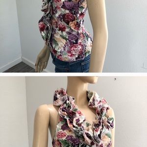 Vintage poetry top/blouse Open back floral size:S